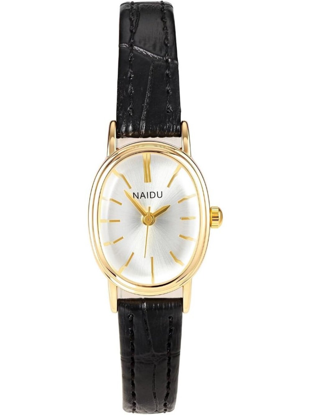 Women's Black Oval Case Analogue Quartz Ladies Small Casual Elegant Wrist Watch